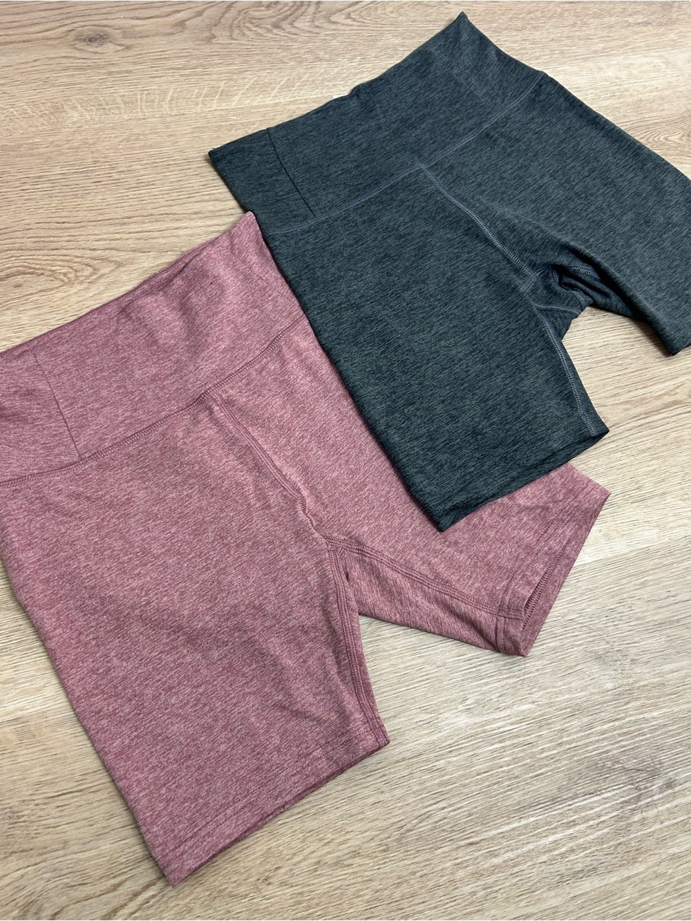 Bundle of Two Girlfriend Collective Soft Heathered Biker Short Size Small